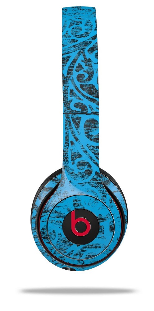 Skin Beats Solo 2 3 Folder Doodles Blue Medium Wireless Headphones NOT INCLUDED