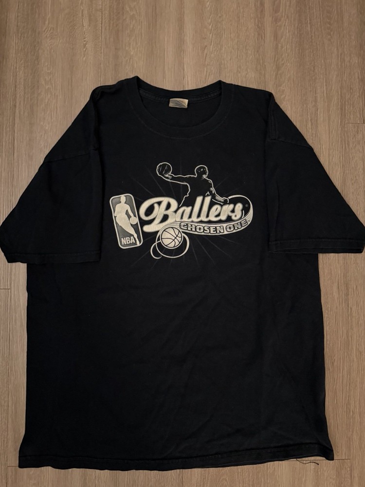 Vintage NBA Ballers Chosen One T Shirt Mens L Black Rare Game Promo PS3 Xbox Y2K