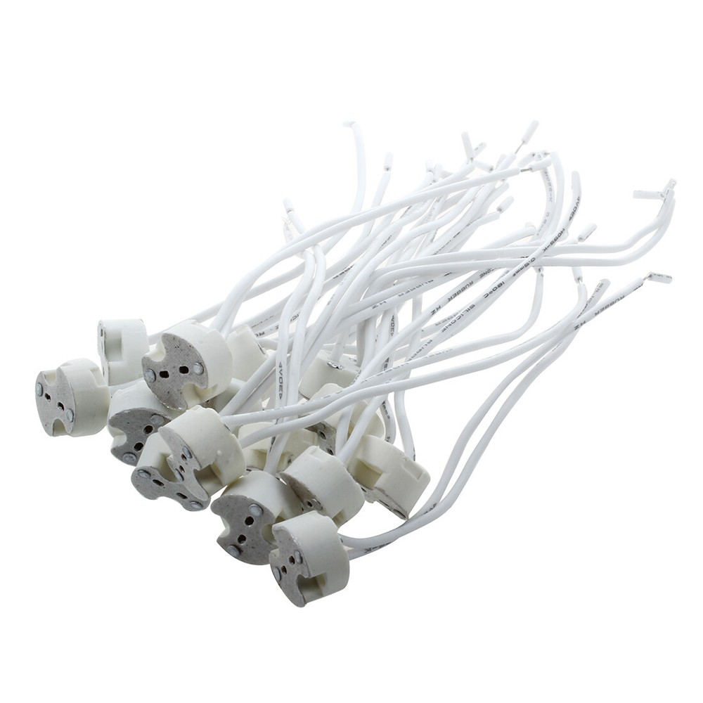 15 Pcs White MR16 GU5.3 Ceramic Base Socket LED Light Lamp Holder R4S41393