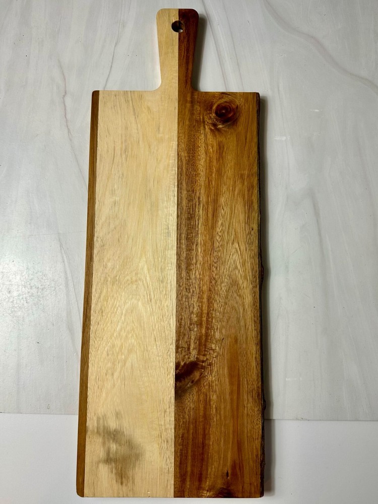 Acacia Wood Cutting Board with Handle - Wooden Chopping Board for Meat Bread ...-image