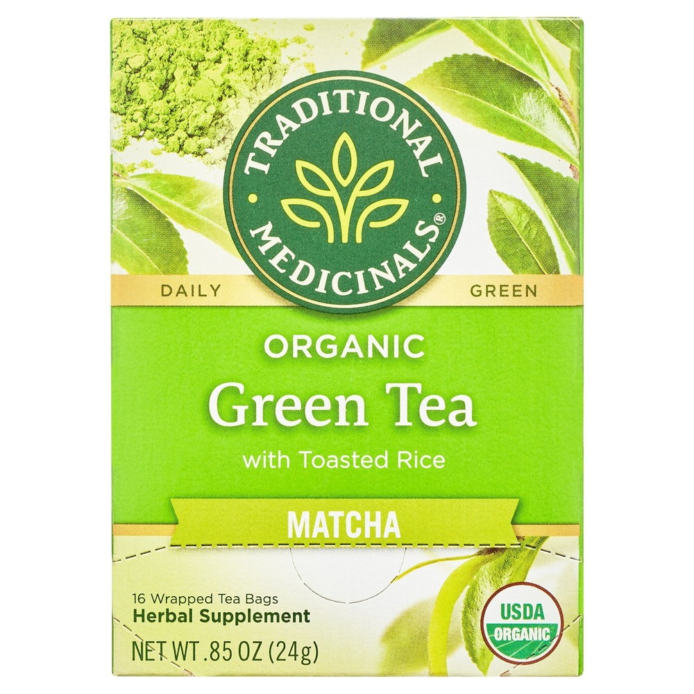 (4 pack) Traditional Medicinals, Organic Green Tea Matcha With Toasted Rice