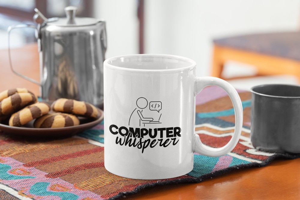 Tech Support Funny Computer Whisperer White Coffee Mug