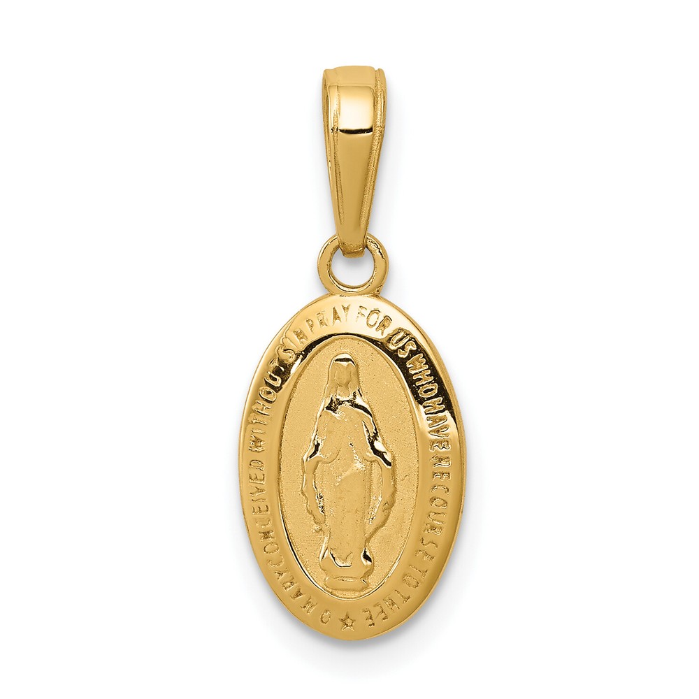 Avariah Solid 10k Yellow Gold Miraculous Medal Charm - 20mm
