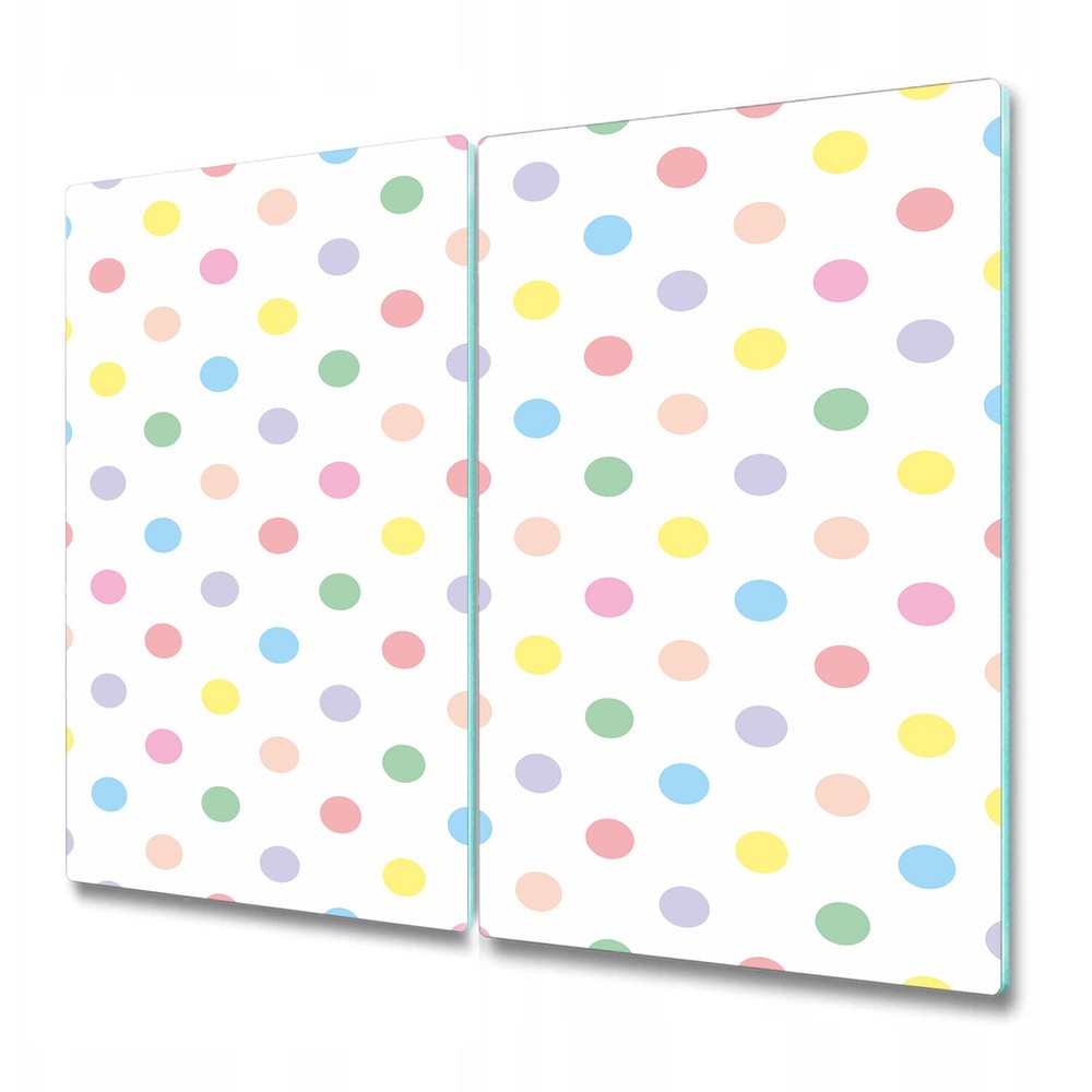 Tempered Glass Chopping Board Polka dots Colourful green and yellow 2x30x52