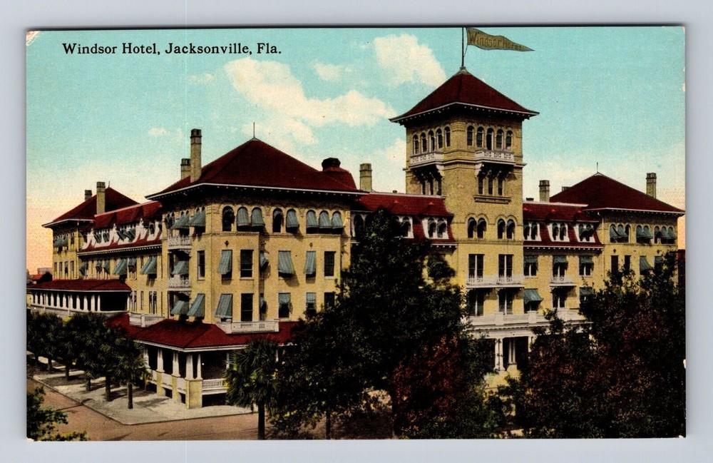 Jacksonville FL-Florida, Windsor Hotel Advertising, Antique, Vintage Postcard