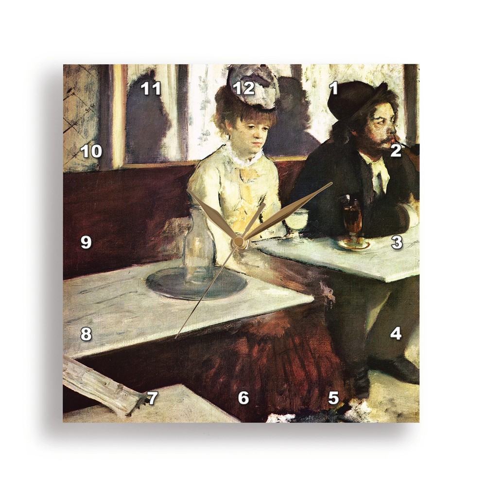 3dRose Edgar Degas Absinthe Wall Clock Artistic Home Decor-image