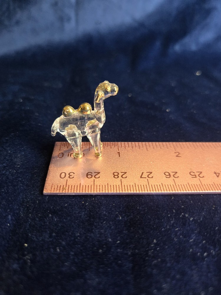 glass miniature camel figurine vintage