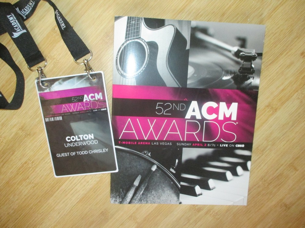 Colton Underwood VIP Pass Bachelor Academy of Country Music AWARDS Program ACM-image
