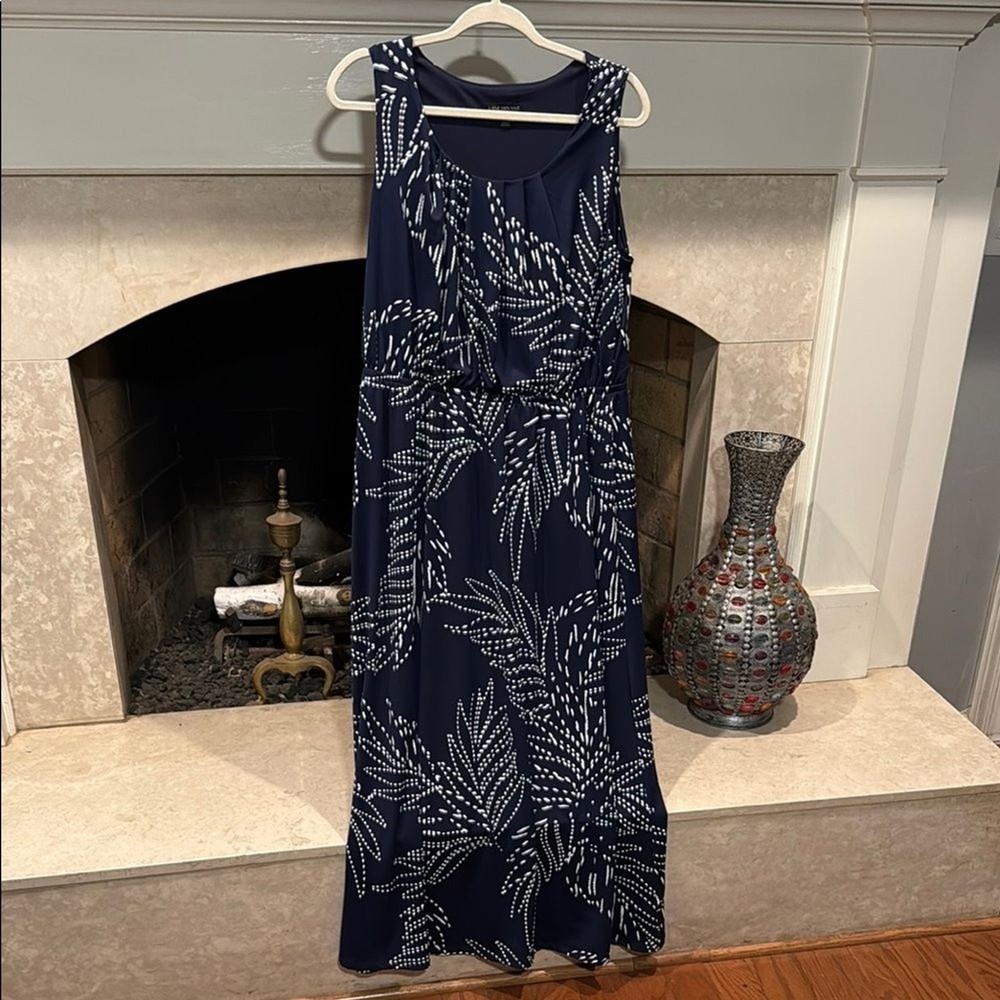 Lane Bryant Blue and White Sleeveless Halter Maxi Dress size 14/16