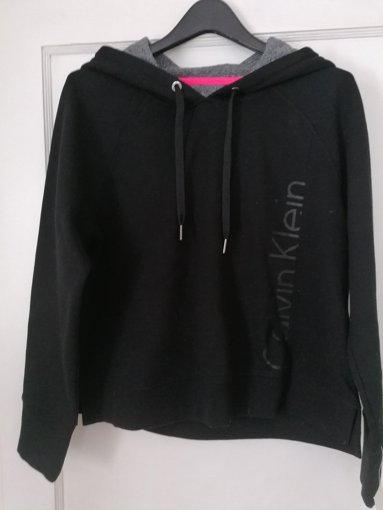 Calvin Klein Performance Hoodie Cropped Pullover Black Women's size Large  NWT