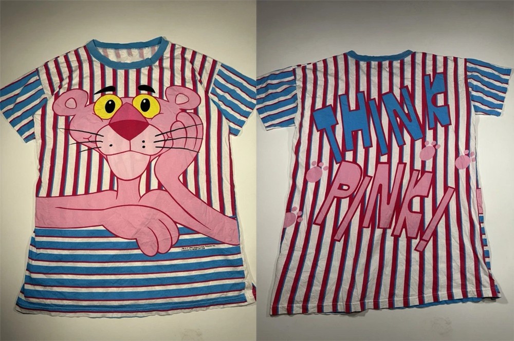 1994 90s Pink Panther AOP T Shirt Big Face Cartoon BO2373