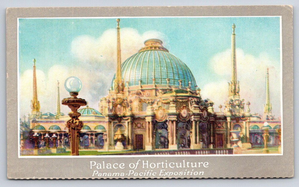 San Francisco CA~Palace Of Horticulture~Dome~Pillars~Pan-Pac Expo PPIE~1915 PC