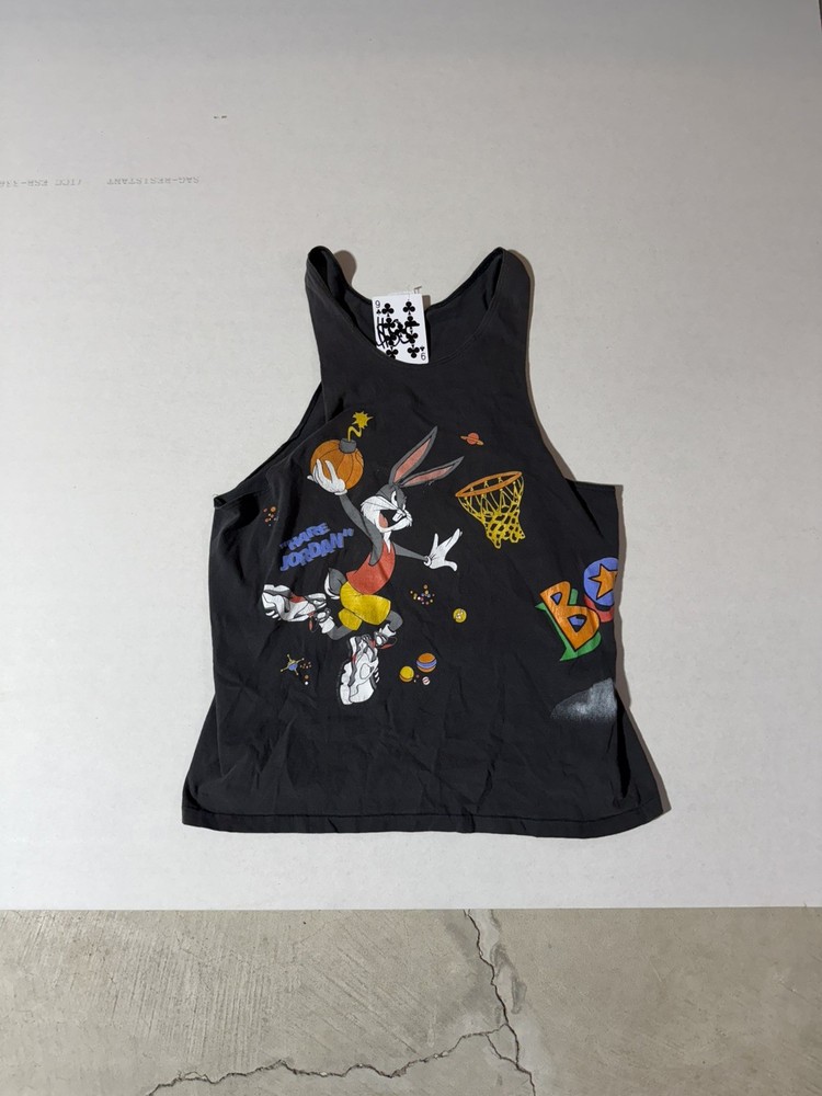 Vintage 90s Michael Jordan Bugs Bunny Space Jam Promo Tank Top Shirt L