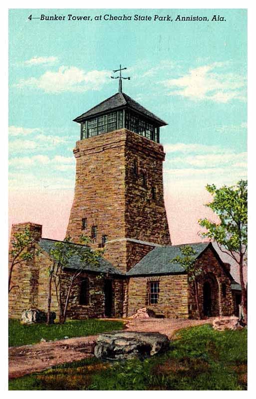 Postcard TOWER SCENE Anniston Alabama AL a/01 AT9330