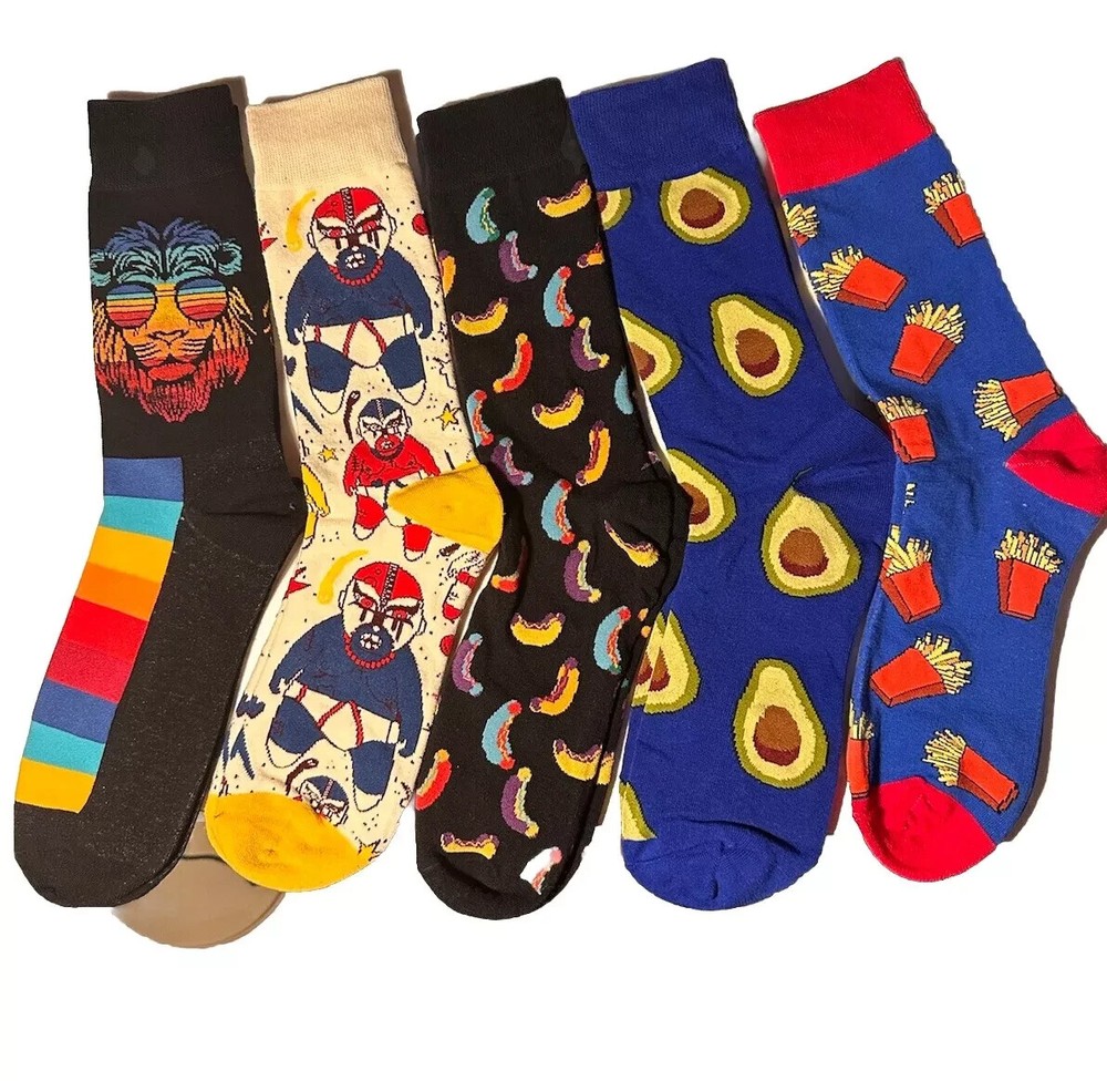5 Pairs of Men Socks for Gifts Men Socks for Winter Season Cheerful Men Soks