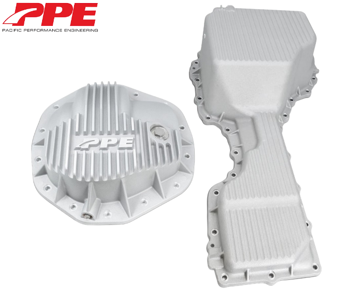 PPE Raw Deep Oil Pan & Rear Differential Cover For 20-24 GMC/Chevy 6.6L Duramax