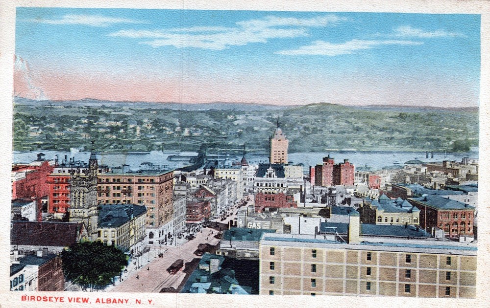 Birdseye View Albany, NY 1920’s Vintage Postcard