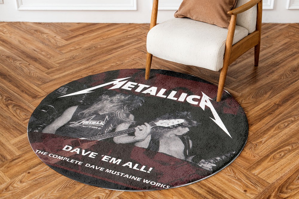 Metallica Rug Dave Em All Album Art Round Rug Home Decor Fan-made 24-47in Fans