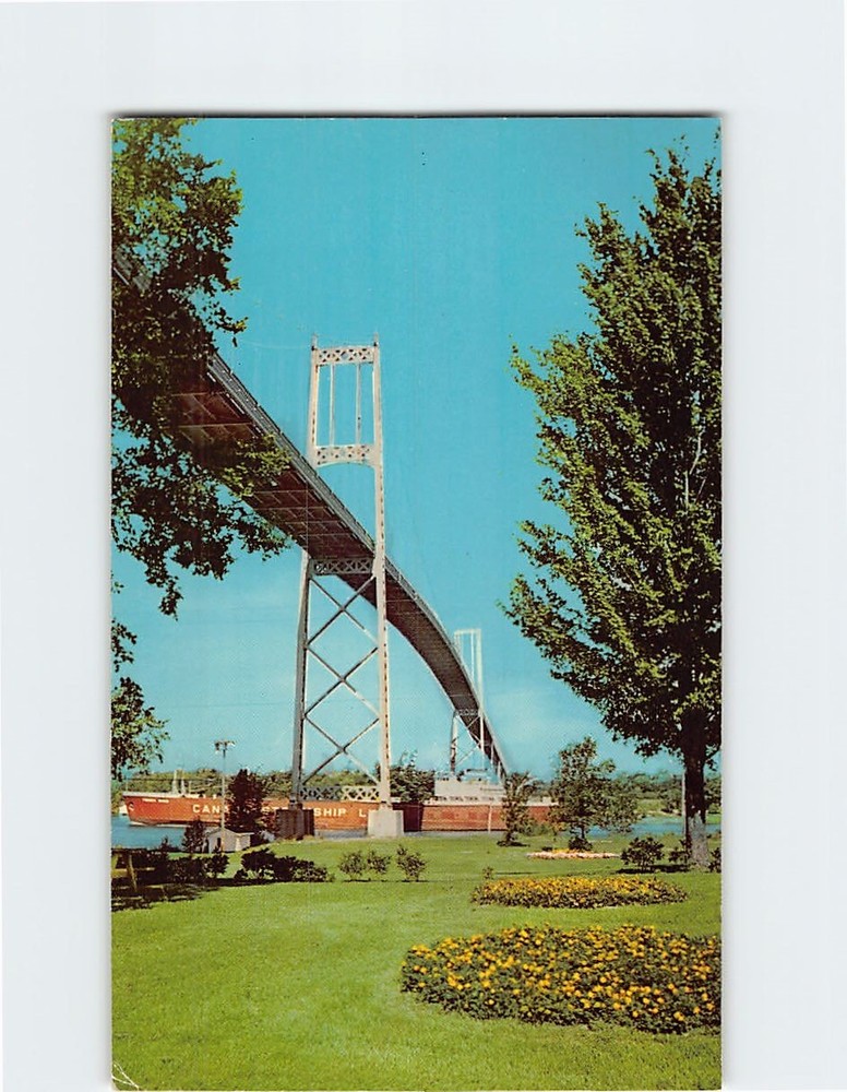 Postcard American Span Thousand Islands International Bridge New York USA