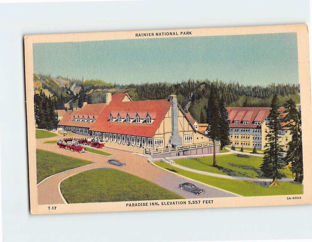 Postcard Paradise Inn Rainier National Park Washington USA