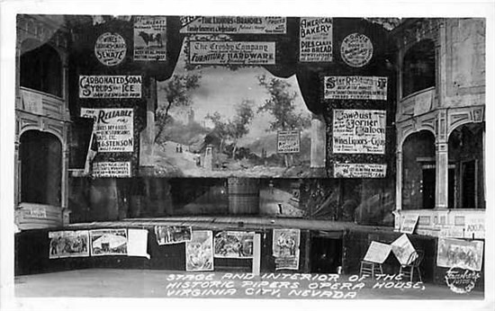 NV, Virginia City, Nevada, Pipers Opera House, Stage, RPPC, Frashers Foto