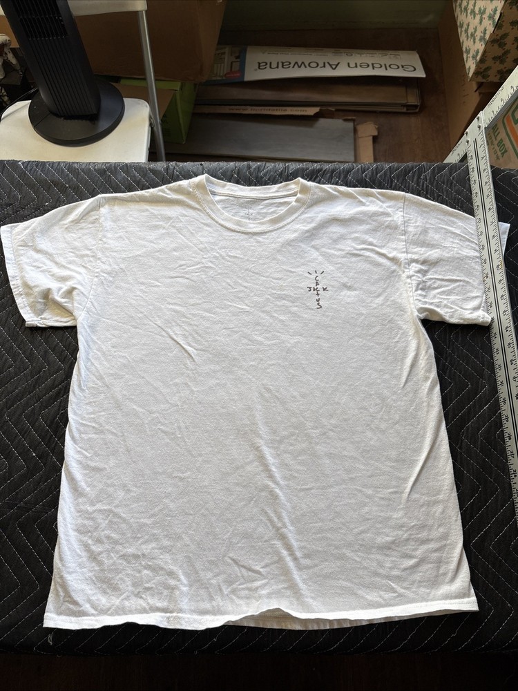 Cactus Jack Travis Scott Logo White Crew T-shirt Men's Size Large