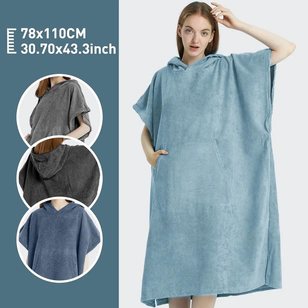 Quick-Dry Microfiber Hooded Beach Towel Poncho for Surfing