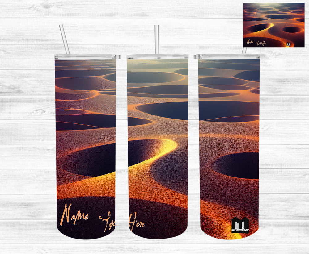 Desert Rose - 20oz Skinny Tumbler Custom Name with Straw Sublimation.