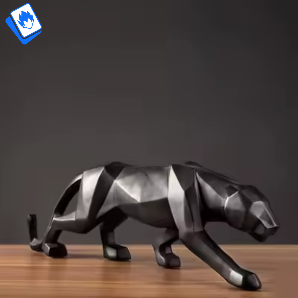 🏛 Modern Decorative Panther Statue 44cm Black ✨ Collectible Ornament