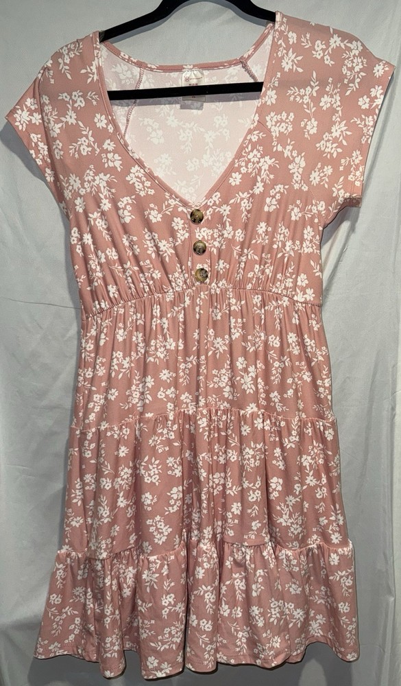 NOBO Boho Floral Regular Fit Pink Dress Size Medium (8-10)