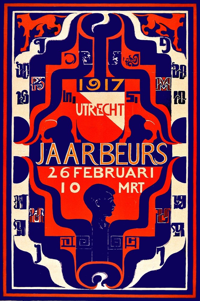 Utrecht 1917 Jaarbeurs Decorative Poster.Home room Graphic Art Design.3821