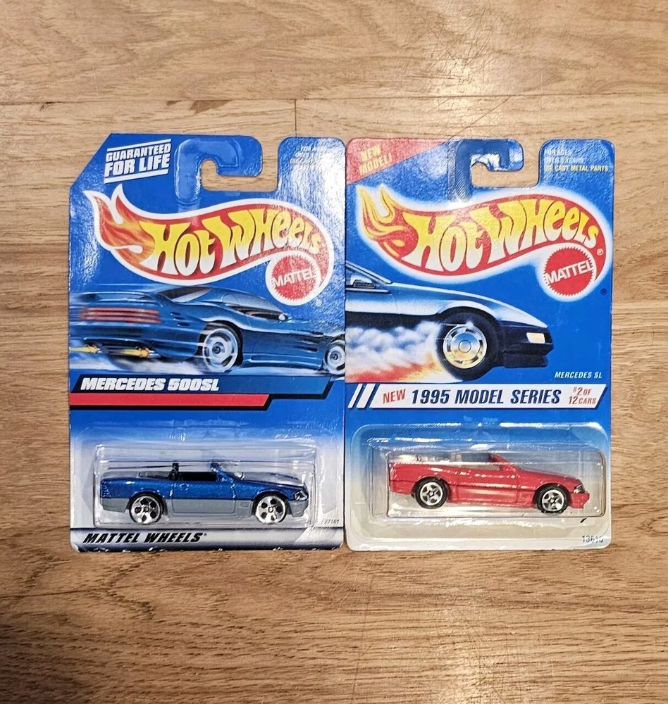 Hot Wheels 1995 Model Series Mercedes SL Red & Blue Both Included New