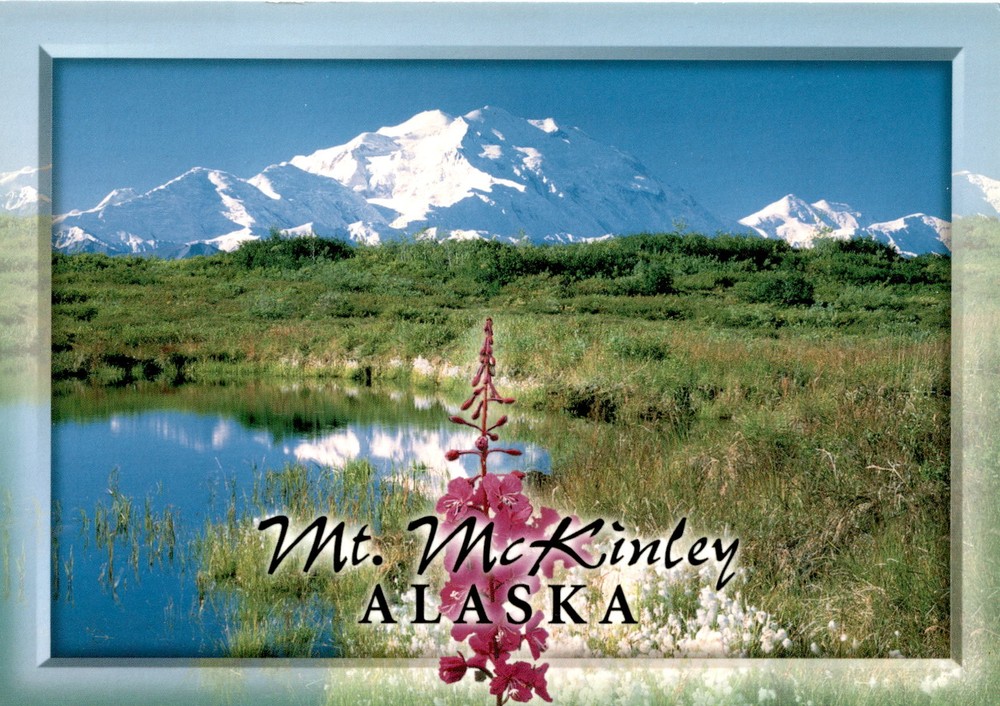Mt. McKinley, North America, Denali National Park, Alaska, cotton Postcard