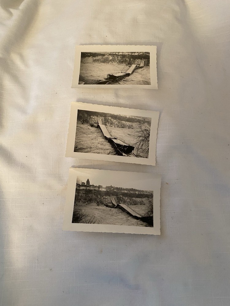 VTG Lot Of 3 1938 Photos Of The Collapse Of The Upper Steel Arch Bridge