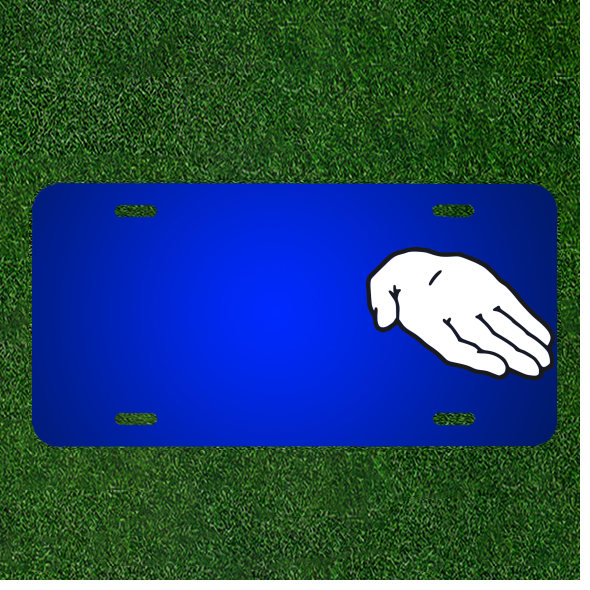 Custom Personalized License Plate - Add Names to Cartoon Hand Design  