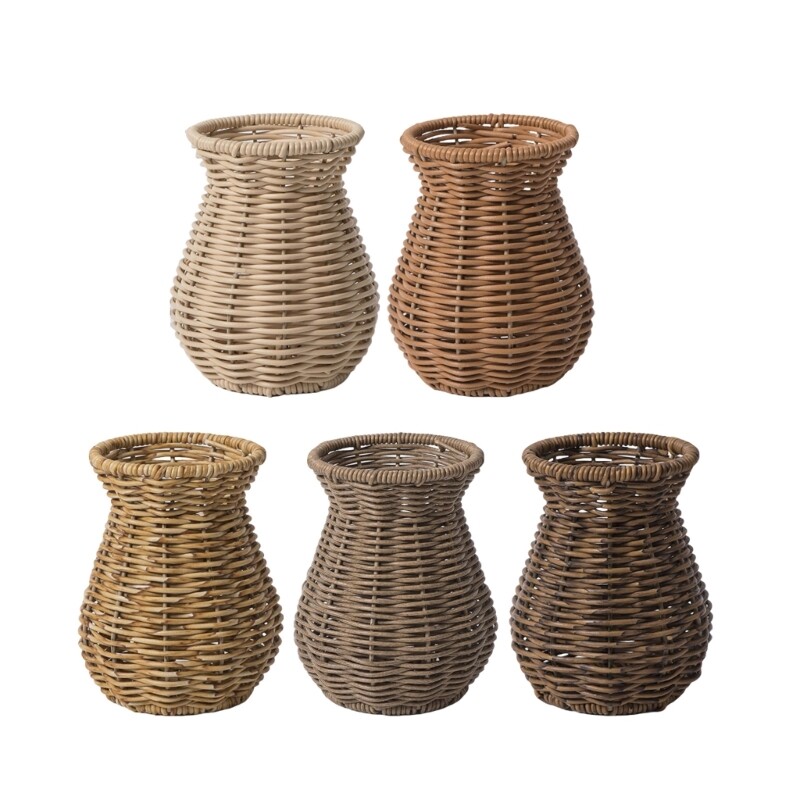 Minimalist Rattan Vase for Dried Flowers and Natural Home Decor