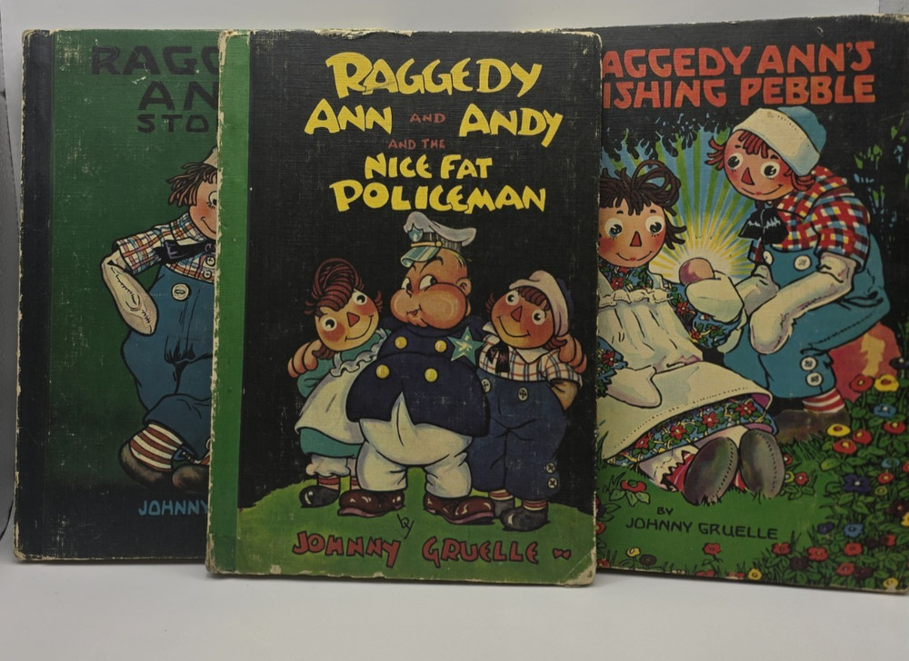 Lot of 3 Vintage Raggedy Ann and Andy Hardback Books 1960, Gruelle