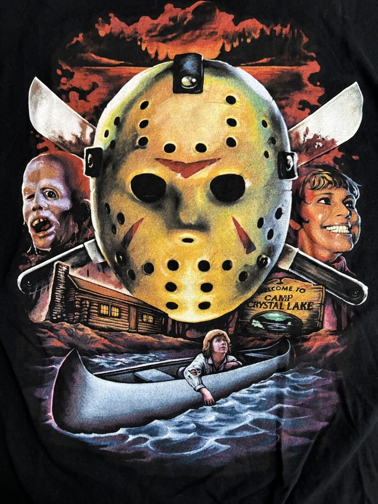 Friday The 13th 1980 Part III IV V VI VIII X Jason Voorhees Mask Rare Shirt XXL