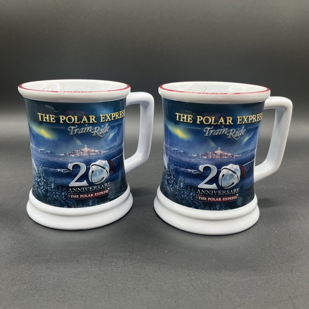 Polar Express 20th Anniversary Believe Hot Chocolate Mug 2-Piece Set
