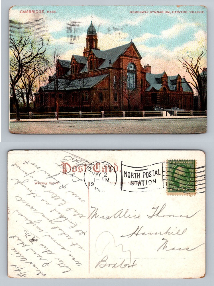 Cambridge, MA-Massachusetts, Hemenway Gymnasium Harvard College Vintage Postcard