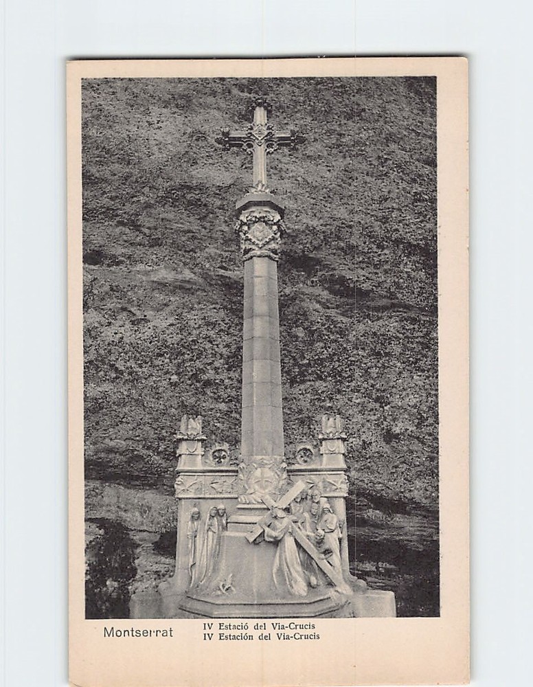 Postcard IV Station of the Via Crucis (Way of the Cross) Montserrat Spain