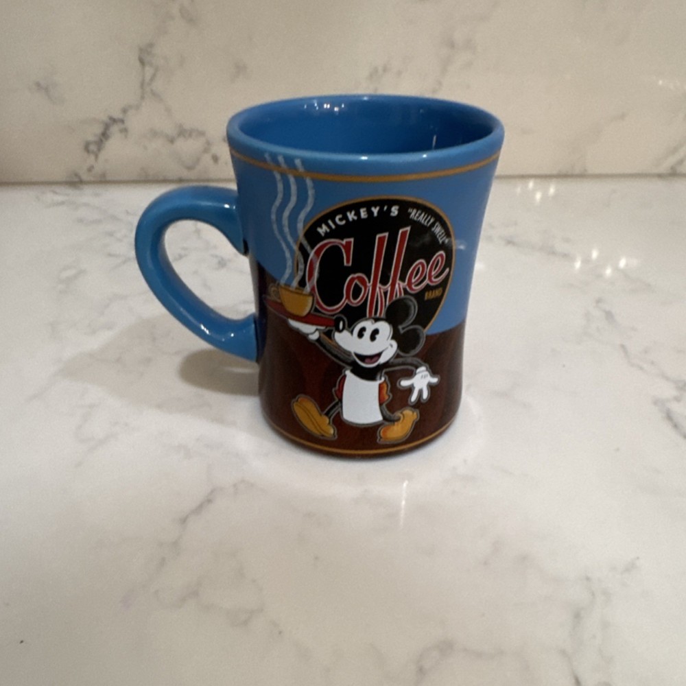 Disney Mickey Mouse Mug Blue Brown Theme