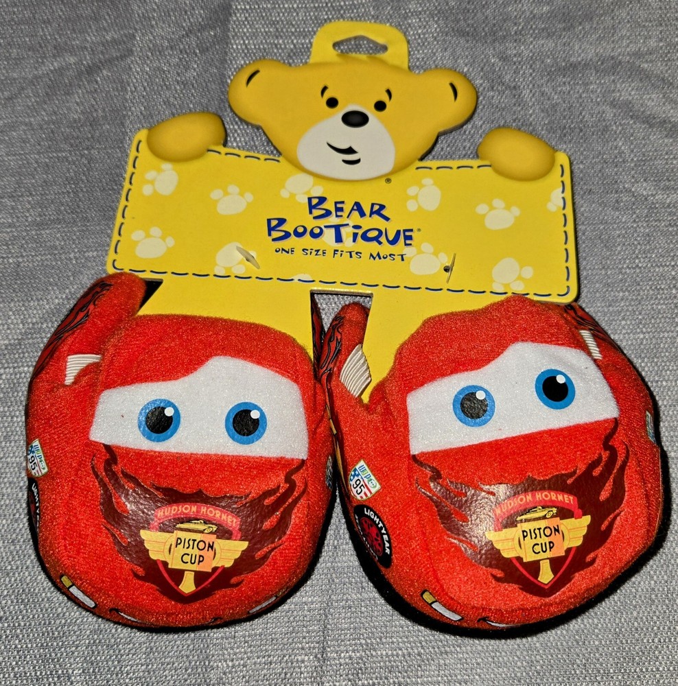 New Build a Bear Bootique Clothes CARS Lightning McQueen Slippers House Shoes