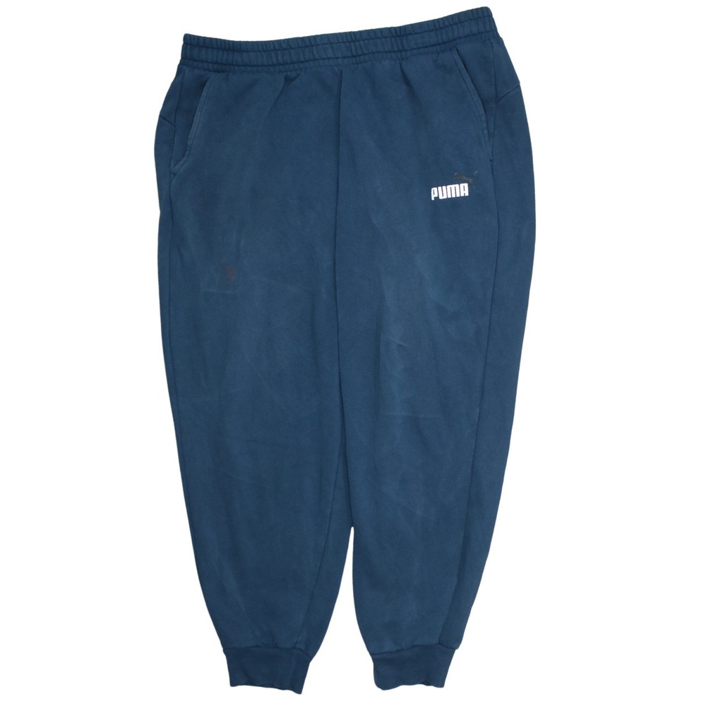 Puma Mens Joggers Navy Blue Fleece Tapered Elastic Waist Cuffed Pockets XXL