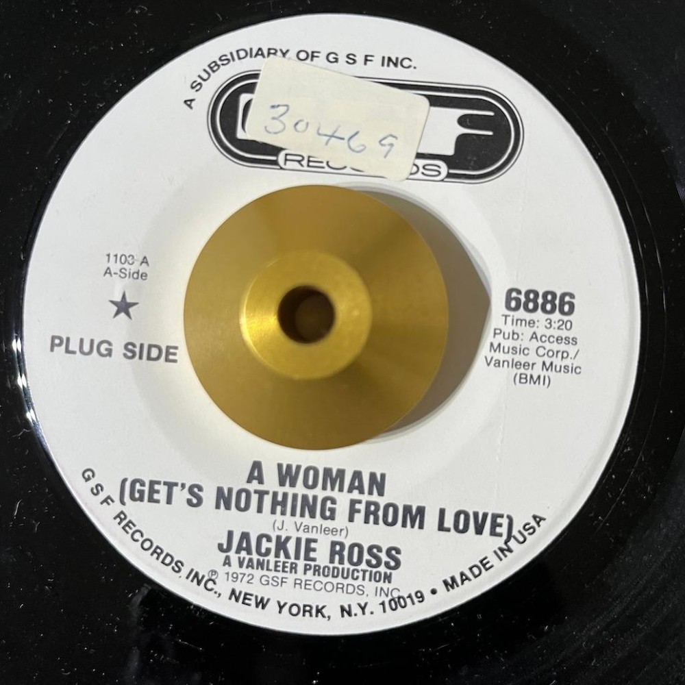 JACKIE ROSS A Woman/Do I SOUL FUNK GSF 45 VG+ HEAR