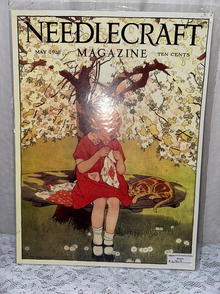 Vintage NEEDLECRAFT magazine - May 1928  OLGATTEESE BOGART cover repro poster