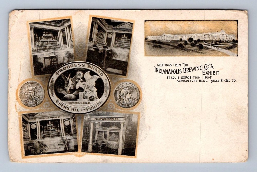 Indianapolis Brewing Co Exhibit St. Louis World's Fair Expo Beer Postcard (1904)