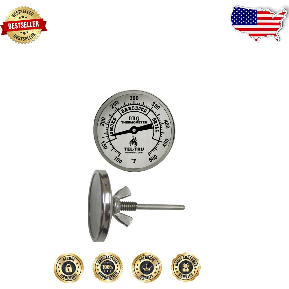 Quick-Response Analog Barbecue Thermometer with Clear Glass Lens Display