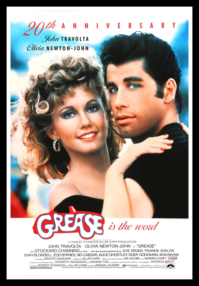 Grease 20th Anniversary Movie Poster Print & Unframed Canvas Prints