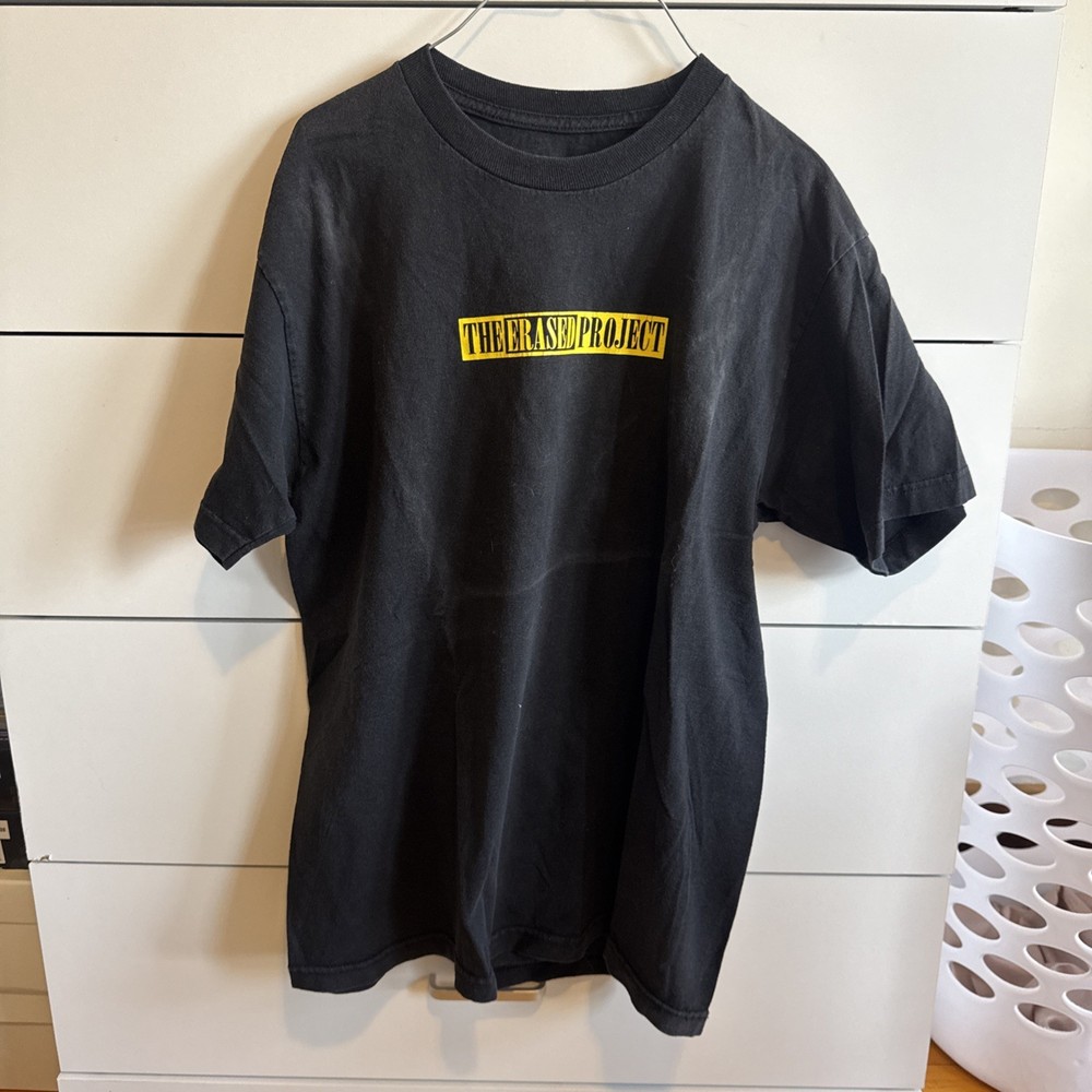 erased project black t shirt mens Medium